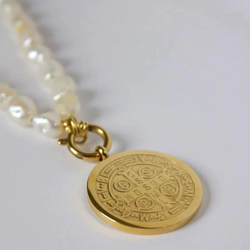 'SAINT BENEDICT' PEARL NECKLACE -LARGE- TGU