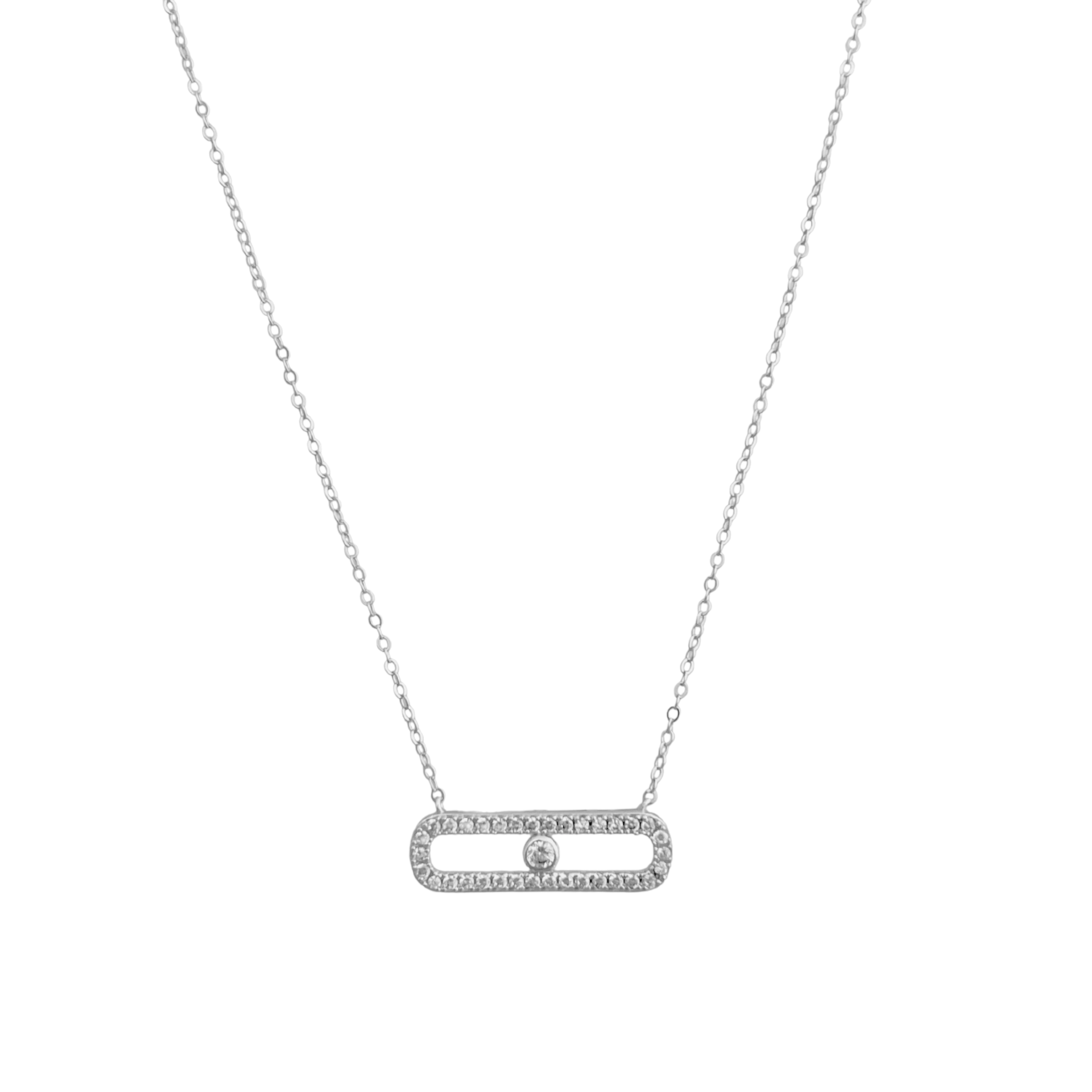 Pave Pill Pendant Necklace