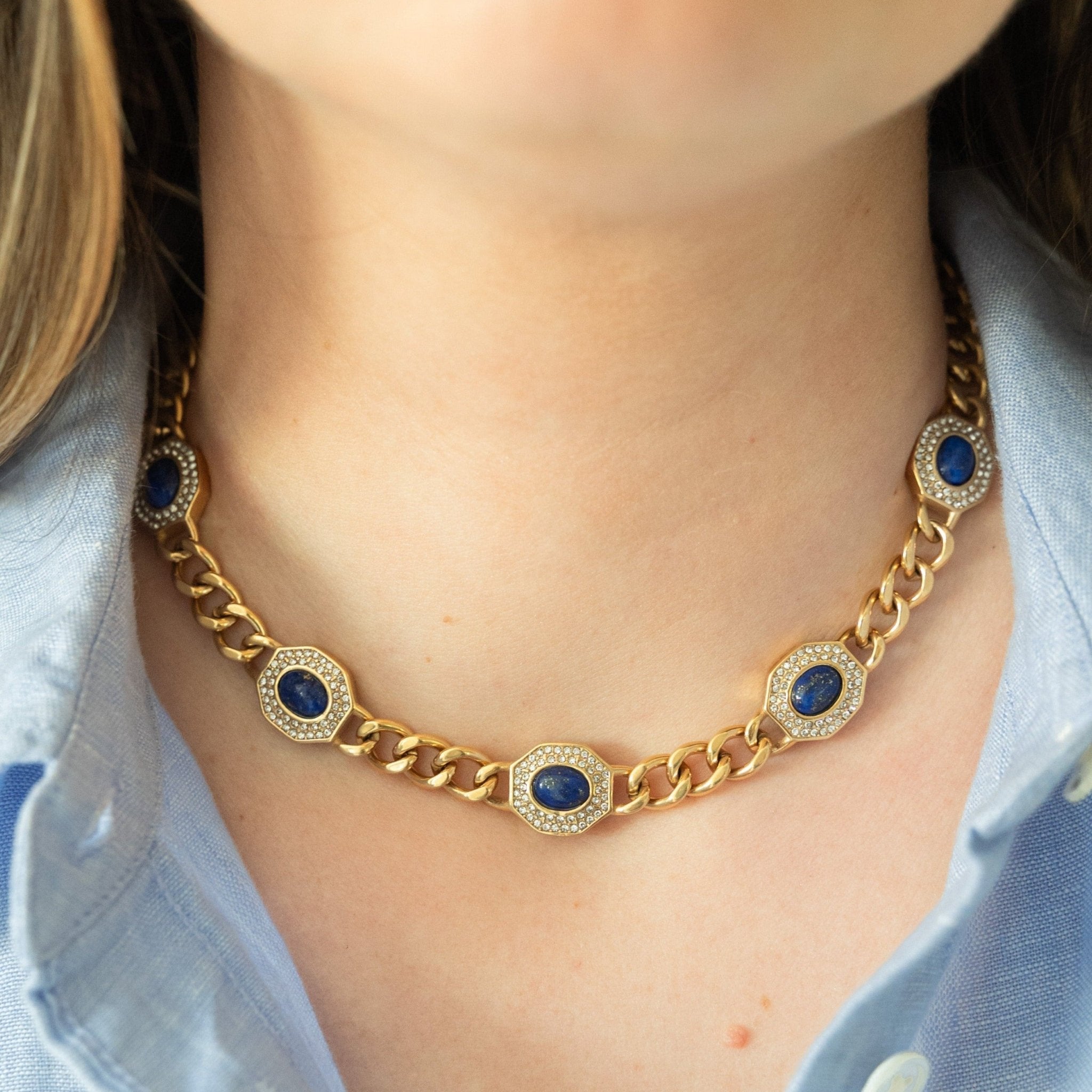 Hexagon Necklace Lapis Lazuli - Ibiza Passion