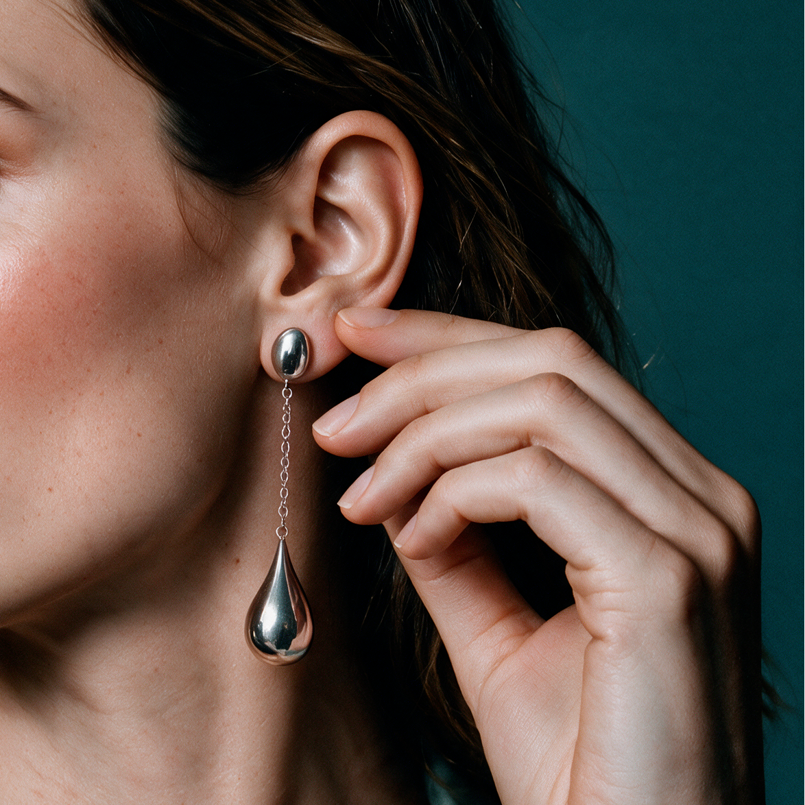 Drop Everything Earrings -silver-