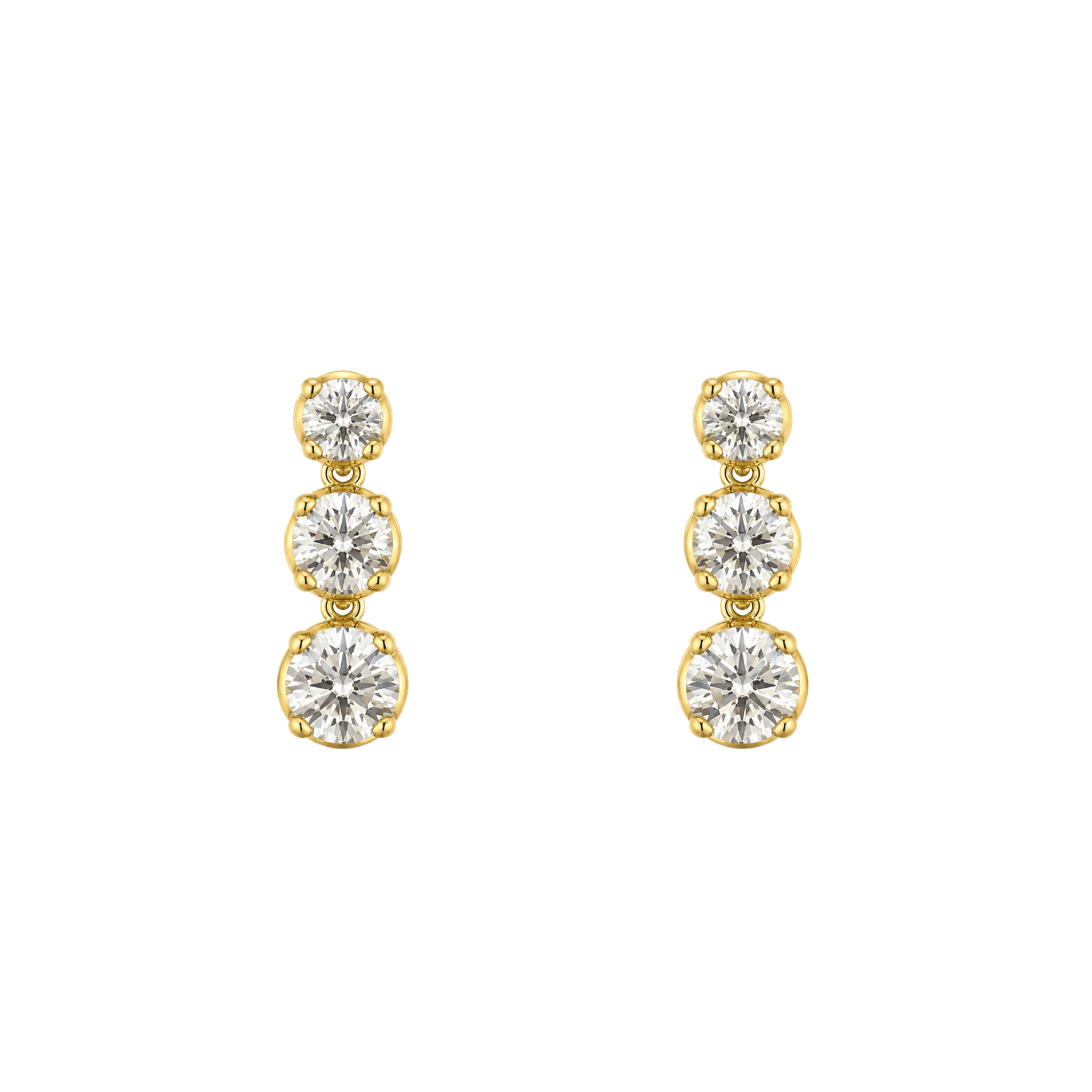 Triple Moissanite Earring