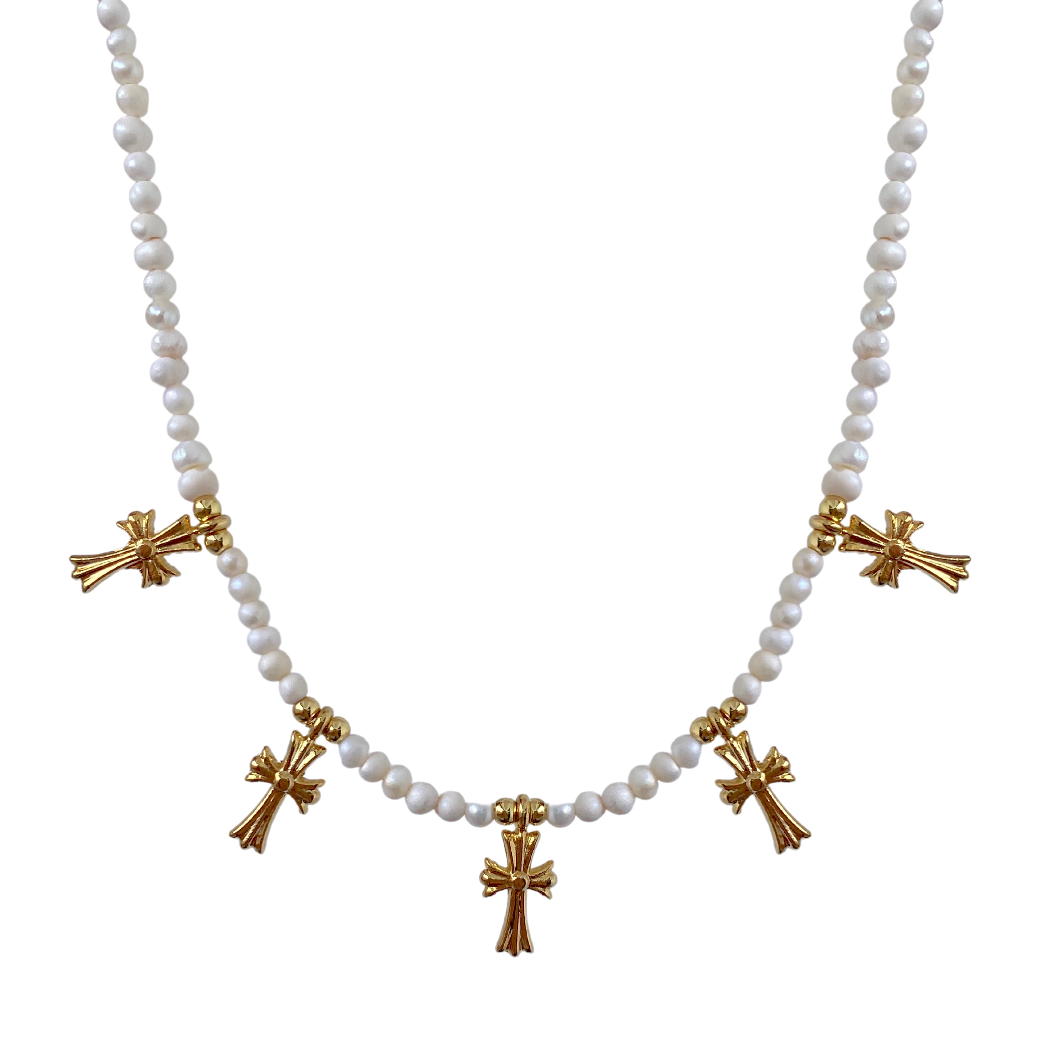 Pearl Multi Cross Necklace TGU
