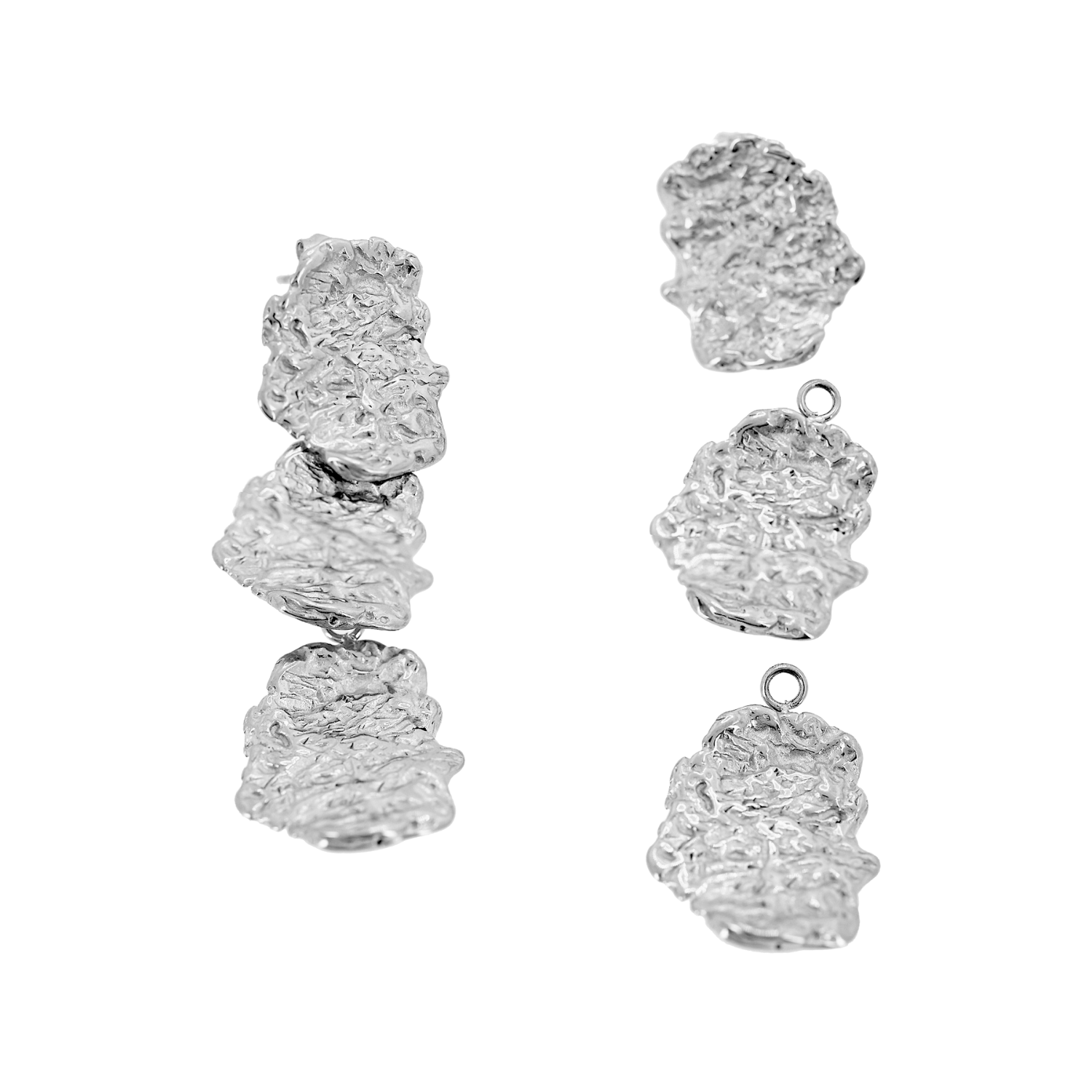 'CIBELES' Statement Earrings Silver TGU