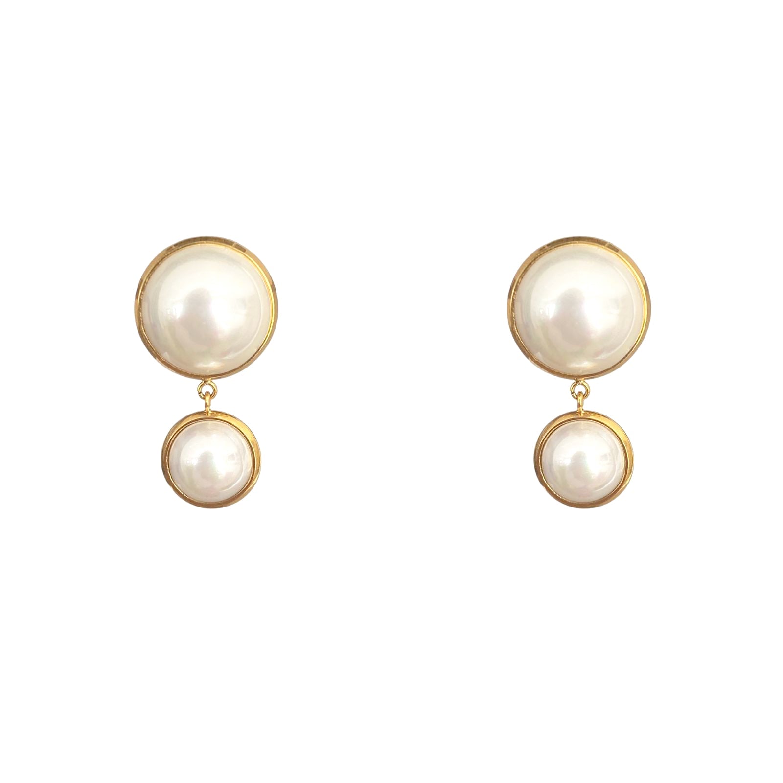 Classic Shell Pearls Earring, 18k, Gold Plated, Shell Pearl - Ibiza Passion