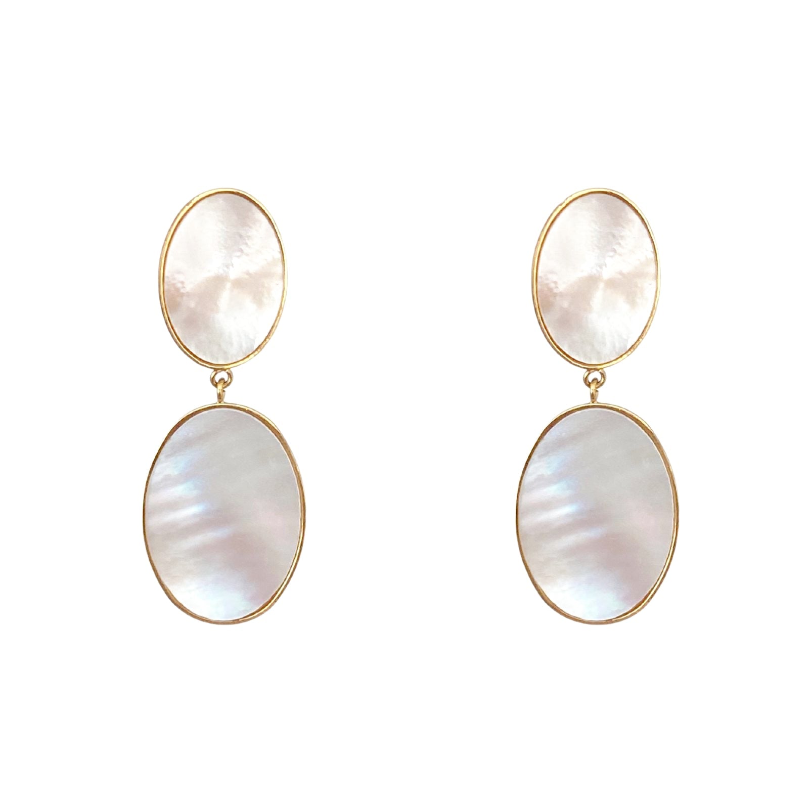 Oval Shell Earring, 18k, Gold Plated, Stainless steel - Ibiza Passion
