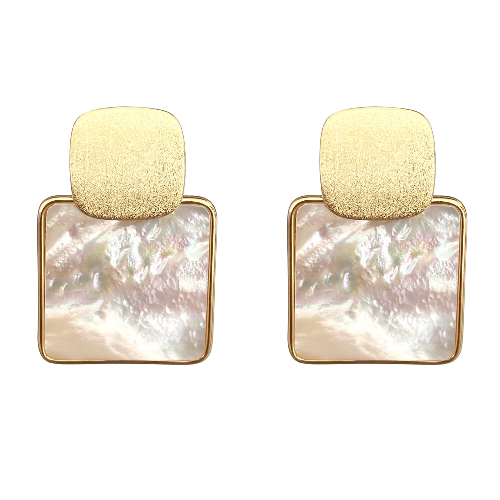 Square Earring, 18k, Gold Plated, Stainless Steel - Ibiza Passion