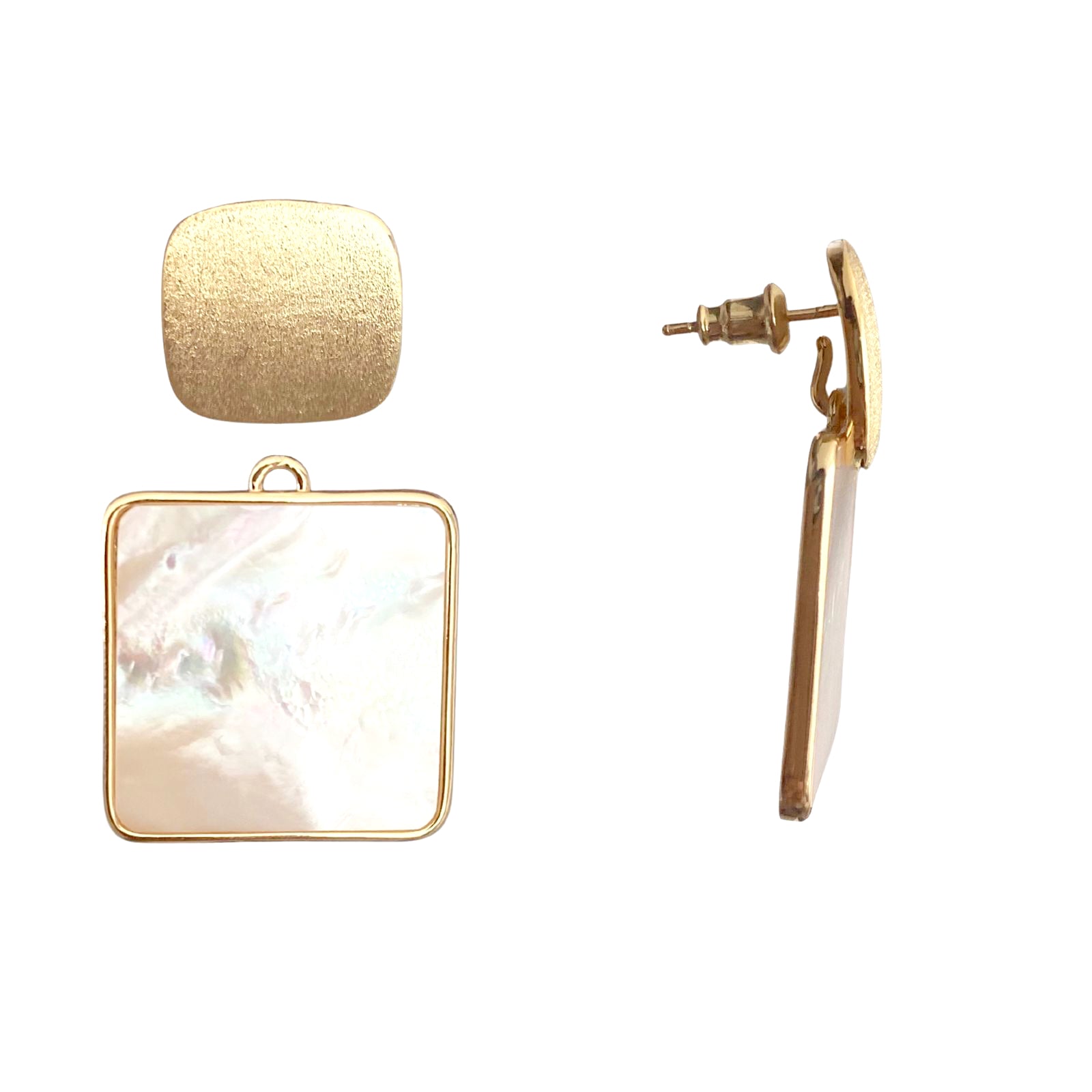 Square Earring, 18k, Gold Plated, Stainless Steel - Ibiza Passion