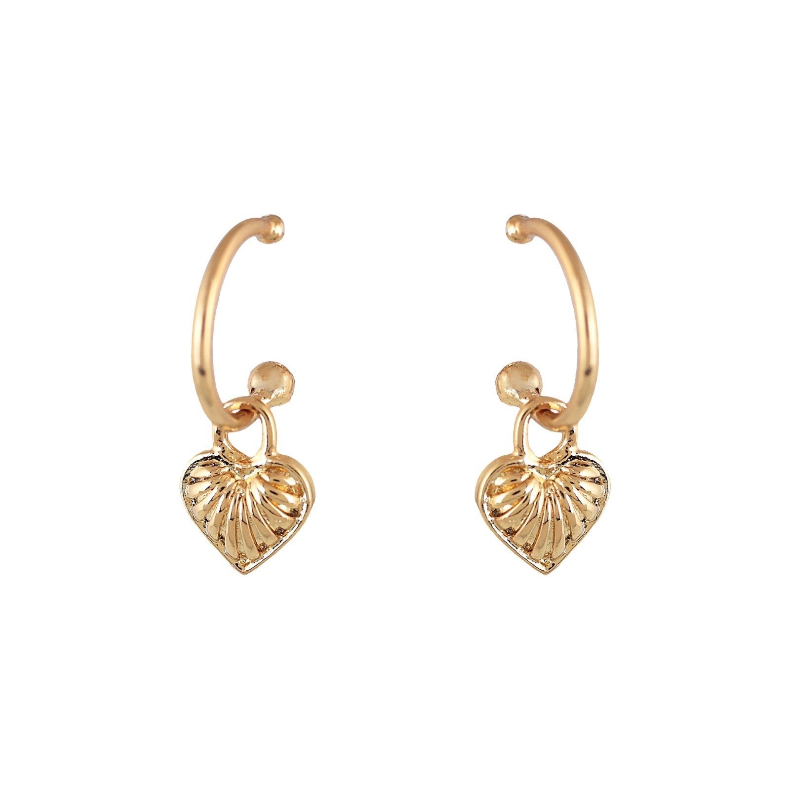 'ILU' MINI HOOPS WITH HEART -SIZE S-