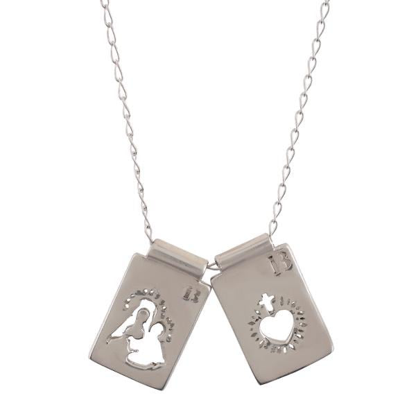 'SCAPULAR' VIRGIN & SACRED HEART -SILVER-