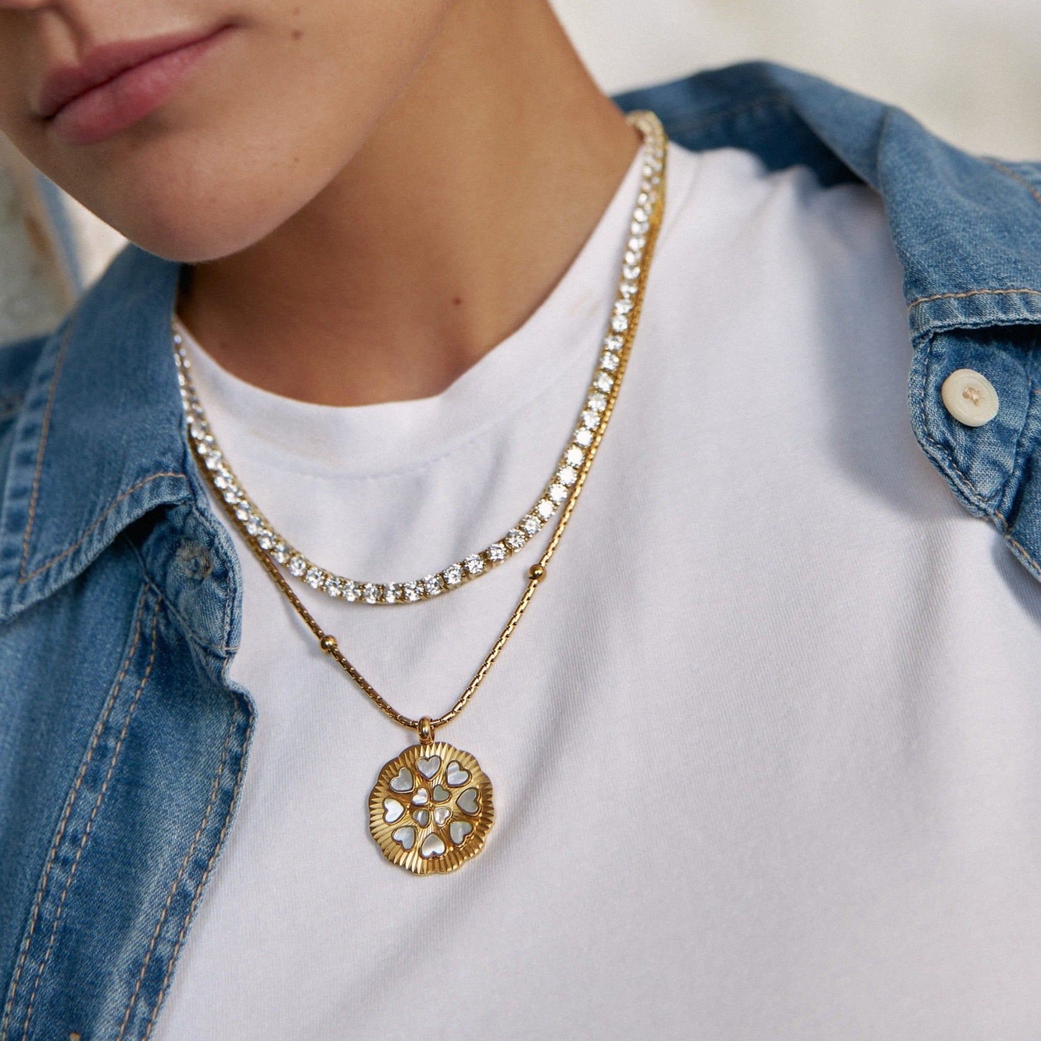 'BE BRAVE' Gold Tennis Necklace