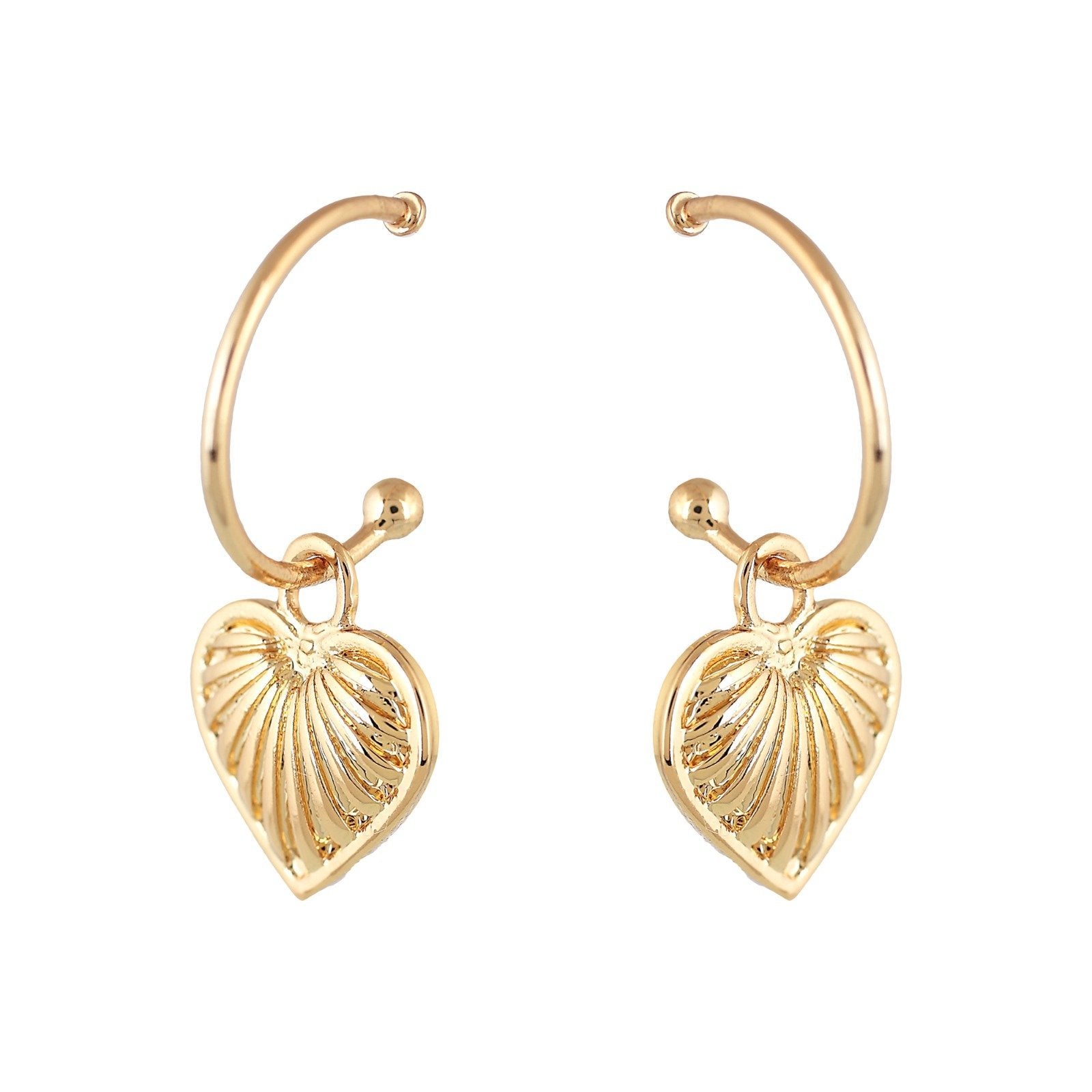 'ILU' MINI HOOPS WITH HEART -SIZE L-