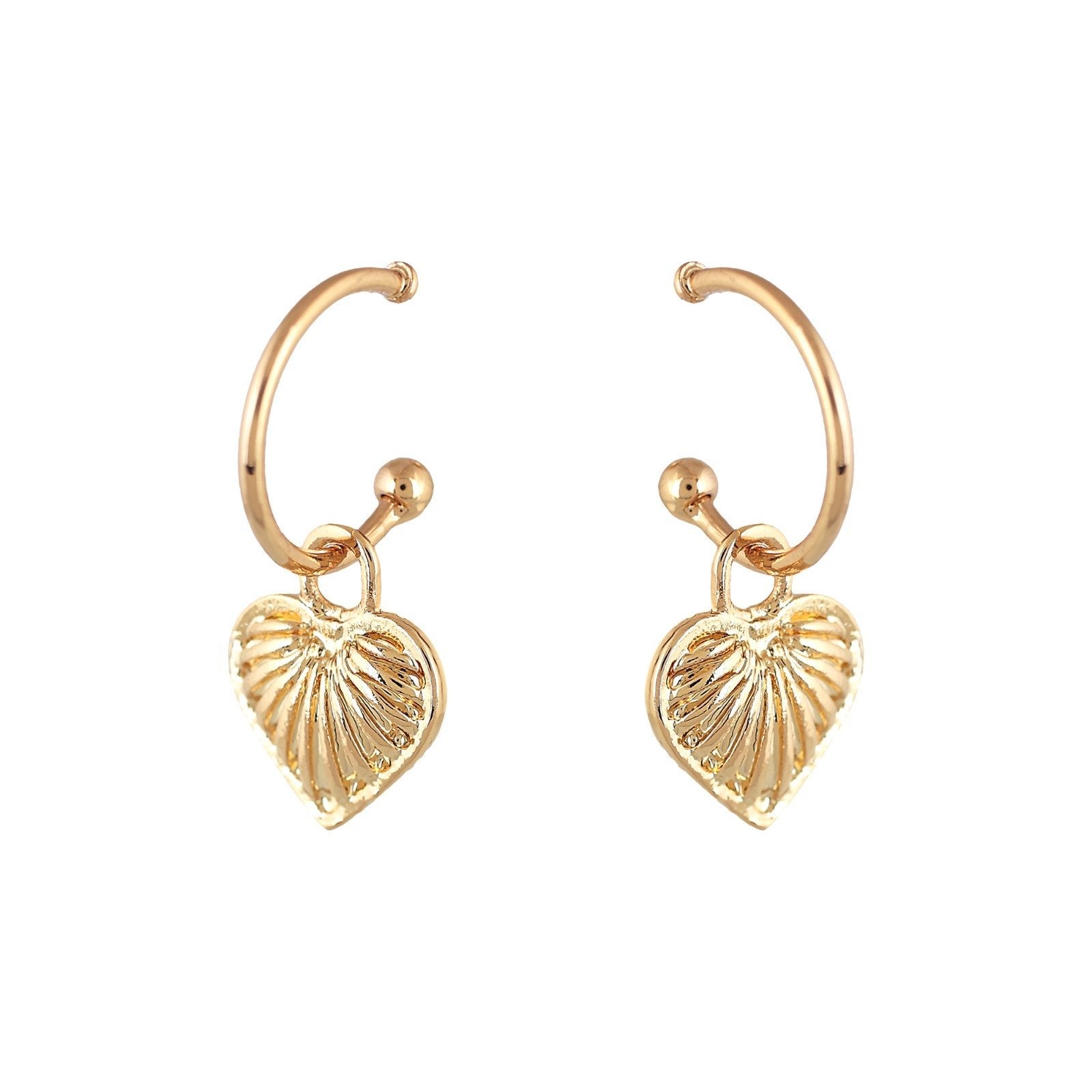 'ILU' MINI HOOPS WITH HEART -SIZE M-