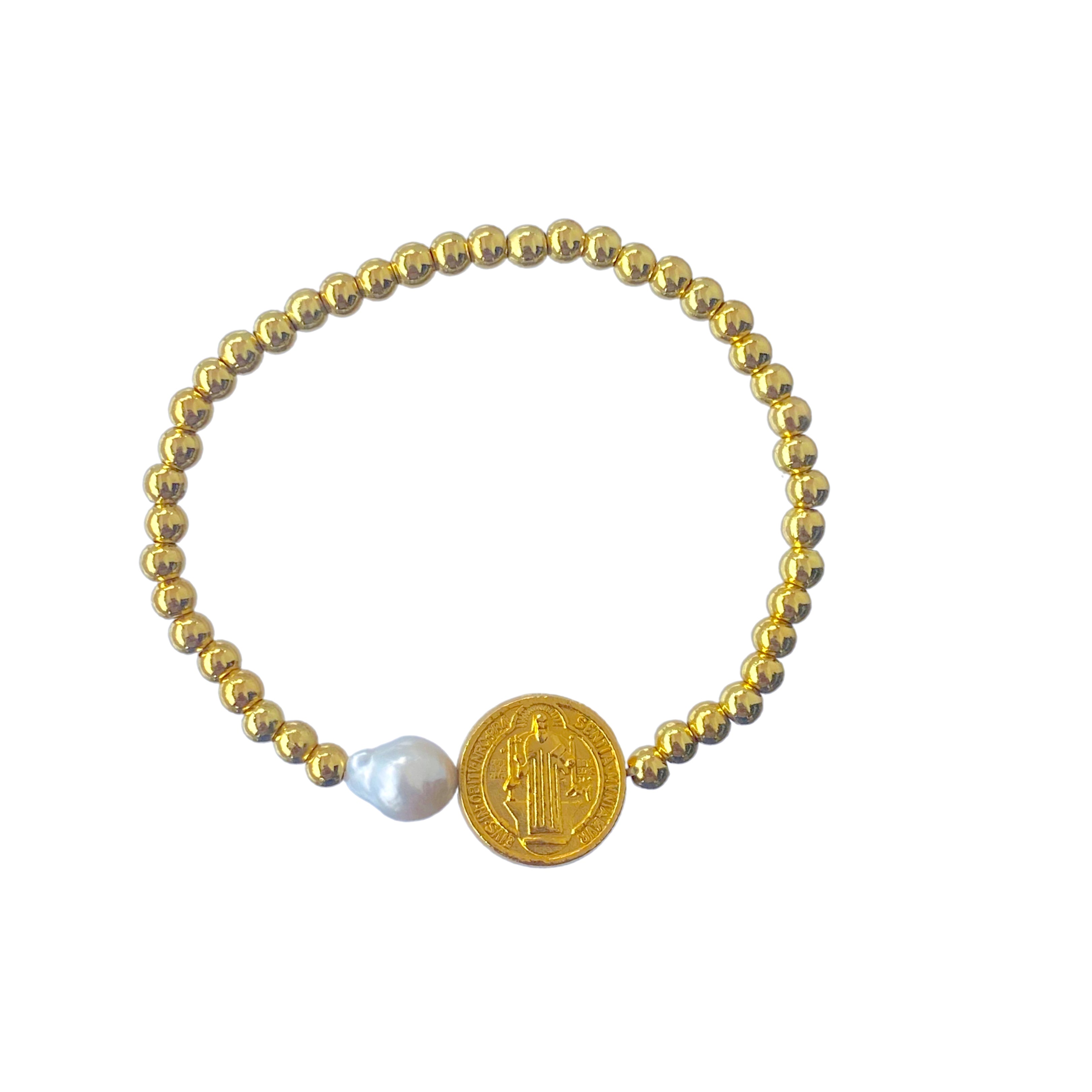 San benito small pearl gold bracelet