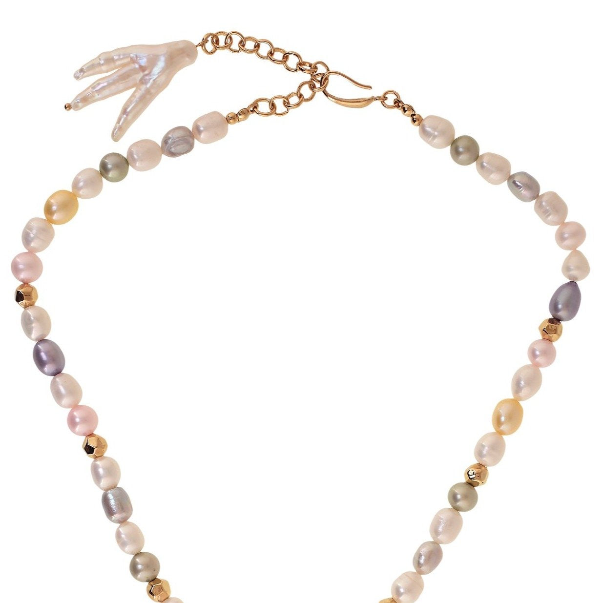 'PENINSULA' COLORED PEARLS TIE NECKLACE