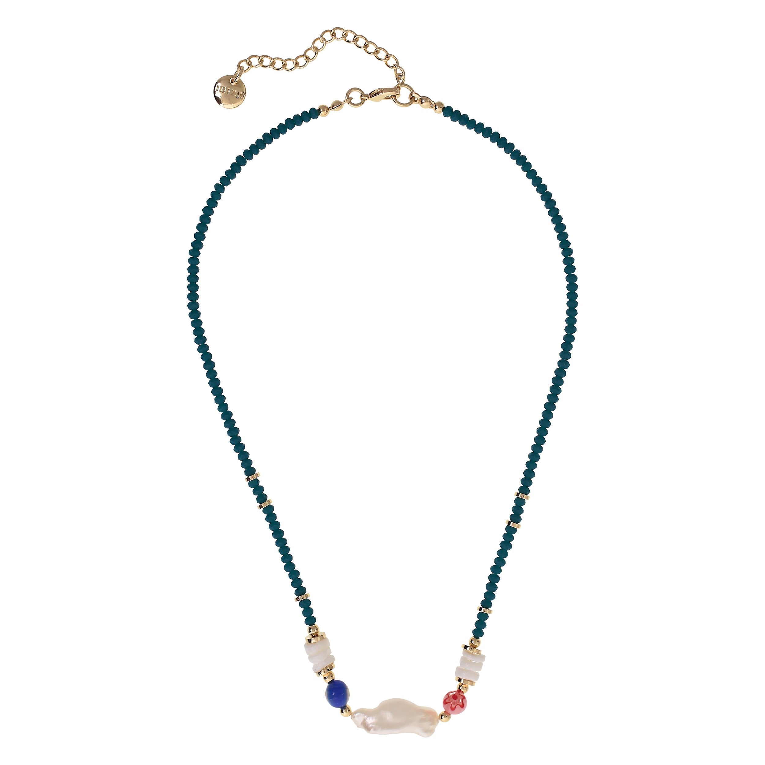 'AMARANTA' MATTE CRYSTAL NECKLACE WITH PEARL TGU